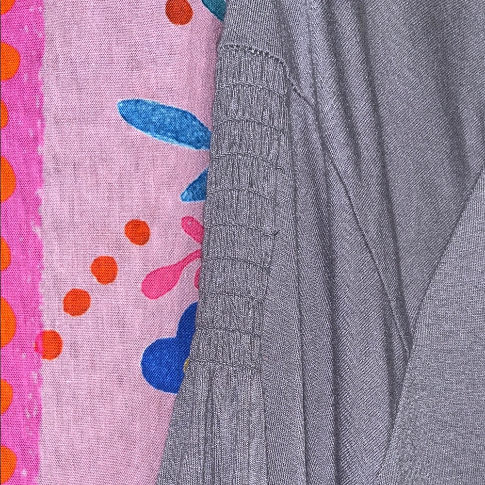 GIMMICKS by BKE Viscose Blend Charcoal Lace-Accent Long Sleeve Blouse Size Small - Picture 6 of 12